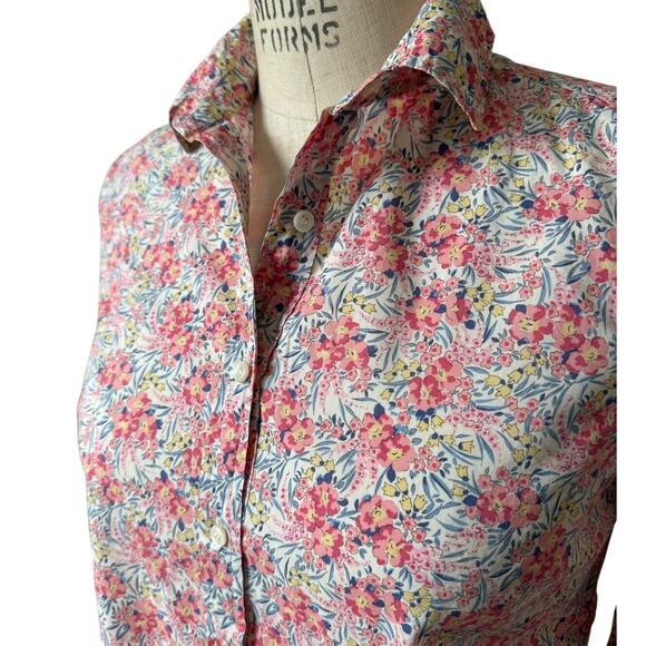 J.Crew x Liberty Pink Floral Print Popover Tunic Size 0 - Picture 2 of 7